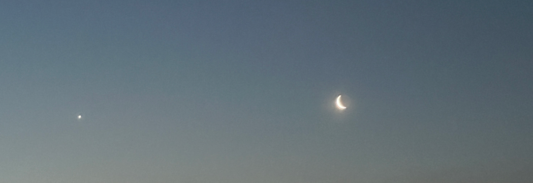 crescent moon and planet venus